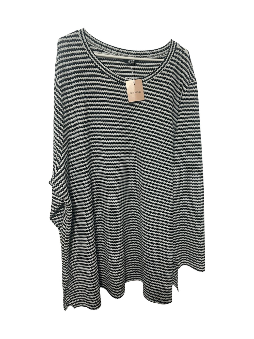 BloomChic Black White Textured Stripe Tunic Top Size 30 Plus Size